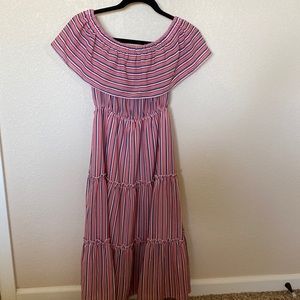 Off Shoulder red white and blue dress